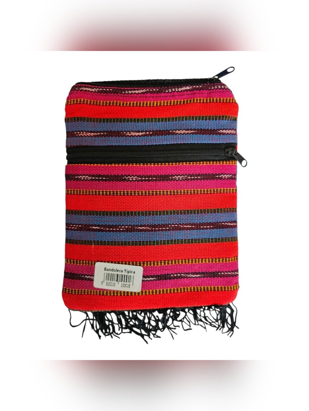 El Salvador Crossbody Embroidered Floral Serape Shoulder Purse 2 Zippers NEW - Picture 2 of 5